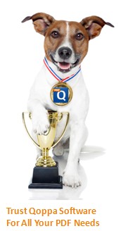 Qoppa's Dog Mascot. Trust Qoppa with ALL Your PDF Needs.