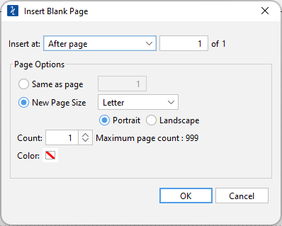 空白ページの追加-PDFエディターPDFStudioユーザーガイド